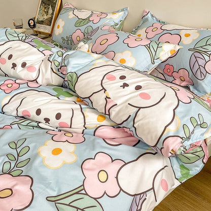 Flower Bunny Duvet Cover