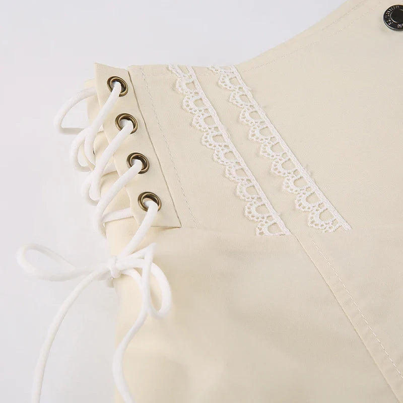 Cream Ruffle Shorts