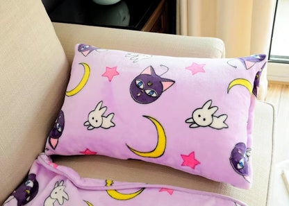 Moon Bunny Flannel Blanket & Pillowcase