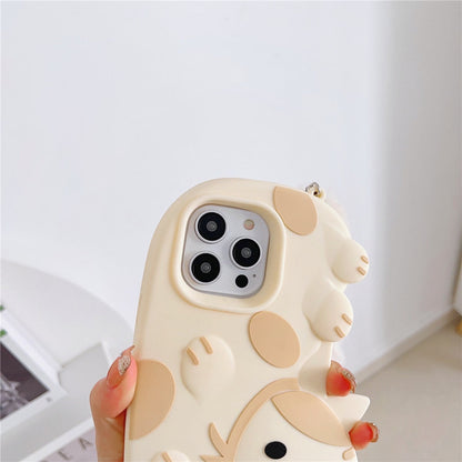 Cat iPhone Case With Fluffy Strap