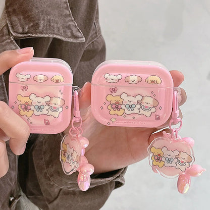 Kawaii Puppies Pink AirPods Case