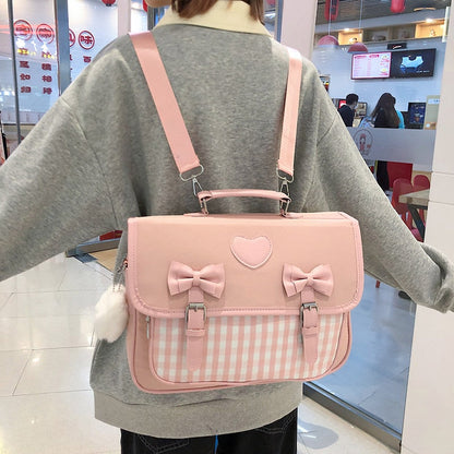 Gingham School Bag