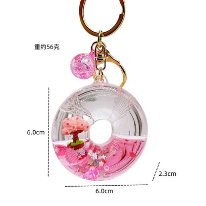 Cherry Blossom Tree Glitter Keychain