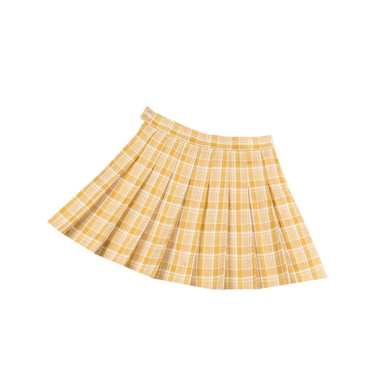 Yellow and Orange Pleated Skirts