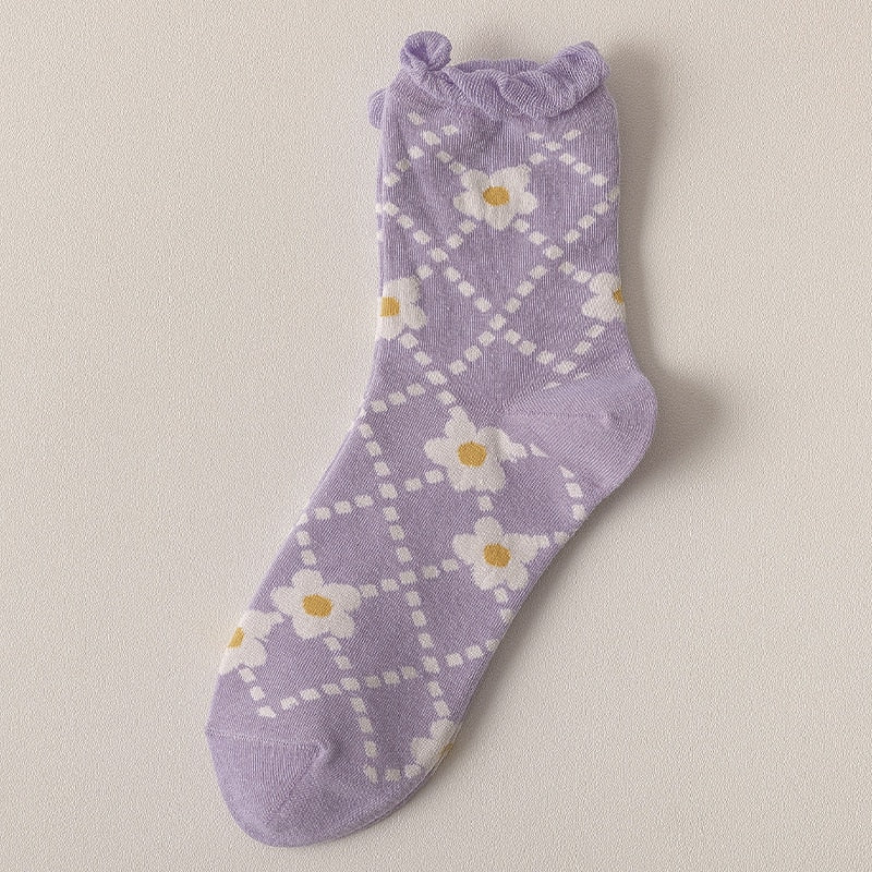 Lila Blumensocken