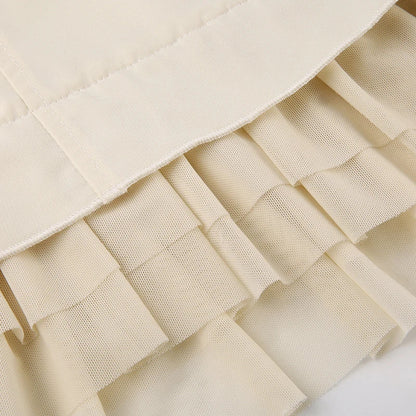 Cream Ruffle Shorts