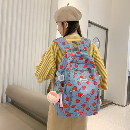 Strawberry Print Waterproof Backpack