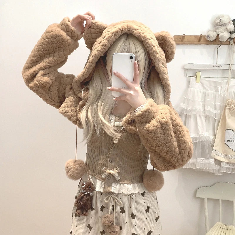 Bunny & Bear Cropped Hooded Cardigans