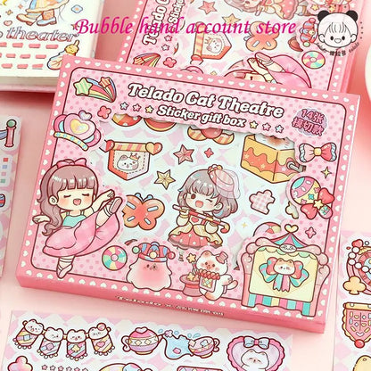 Kawaii Theater Girl Sticker Box