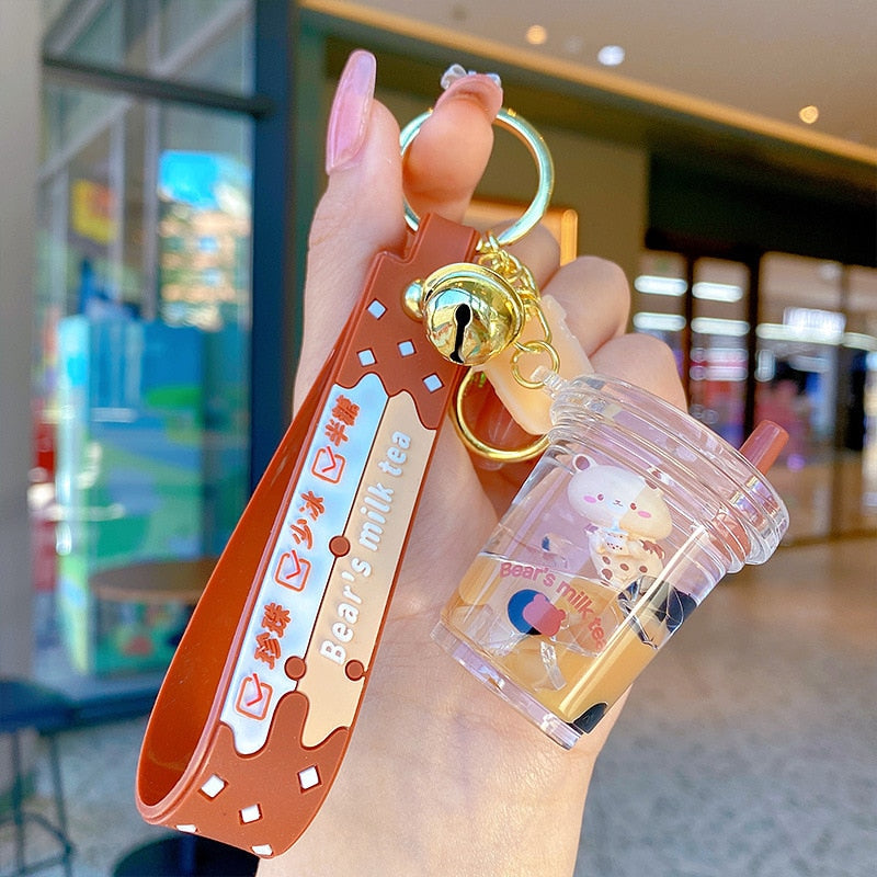 Boba Tea Bear Keychain