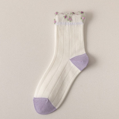 Lila Blumensocken