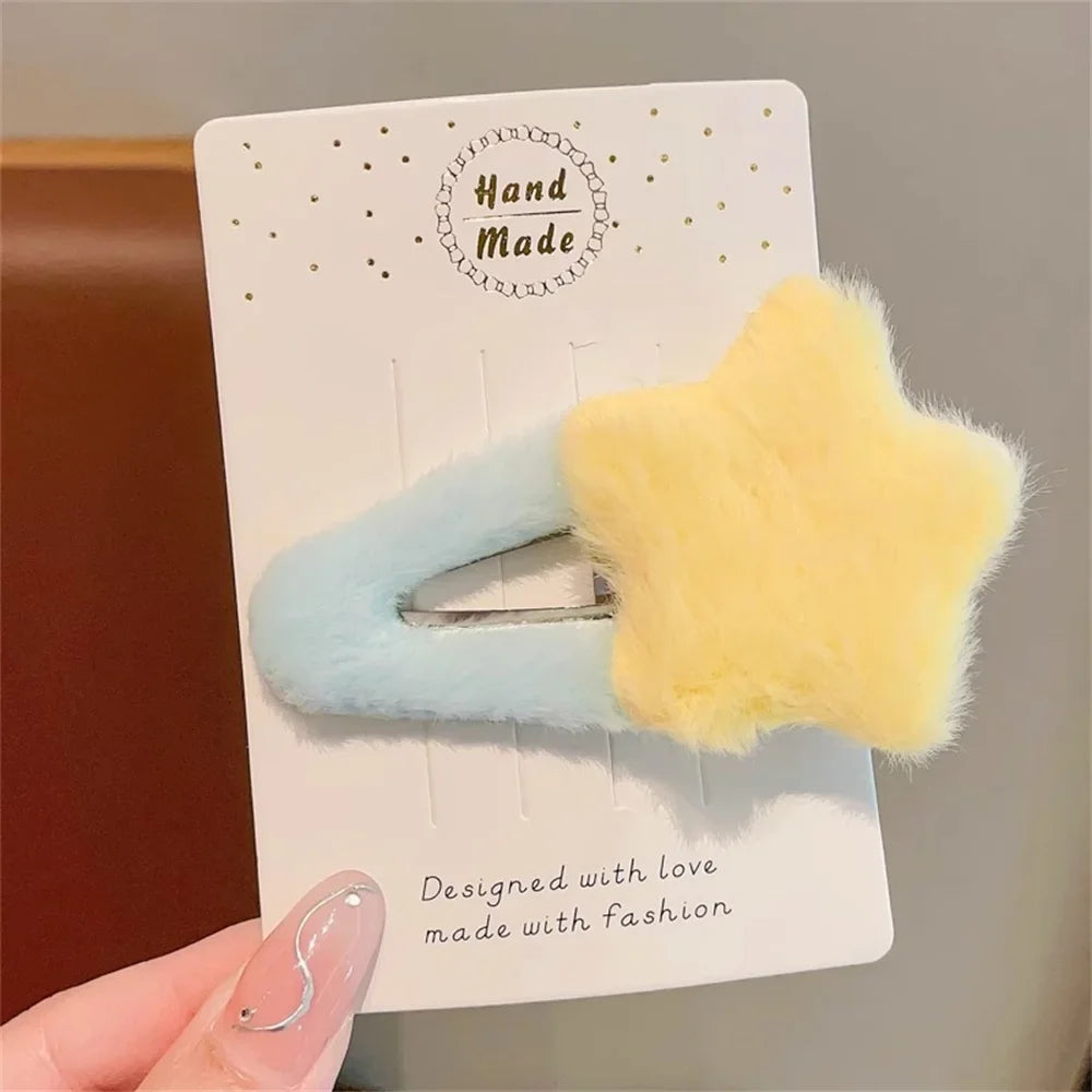 Plush Star Pastel Hair Clips