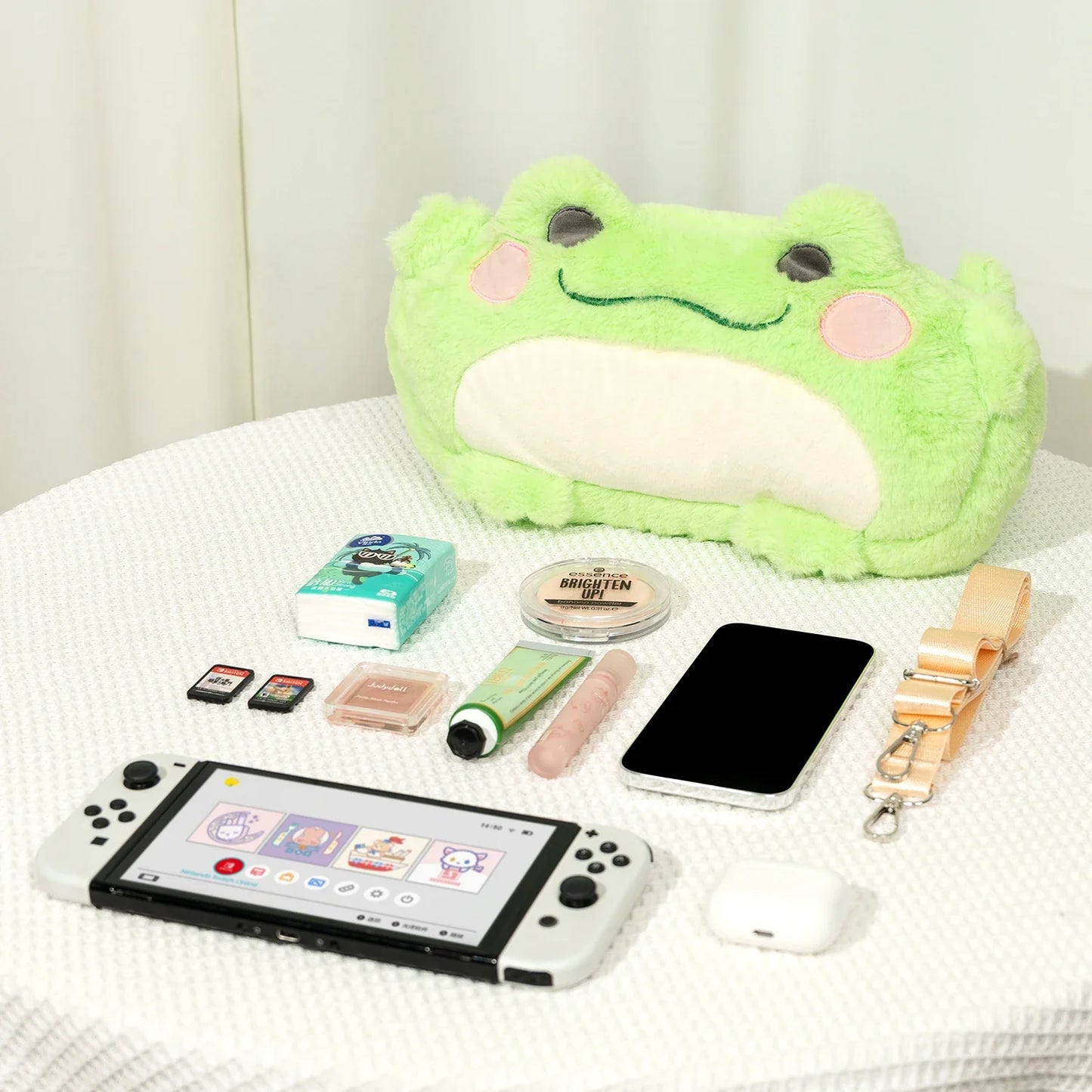 Plush Frog Bag for Nintendo Switch