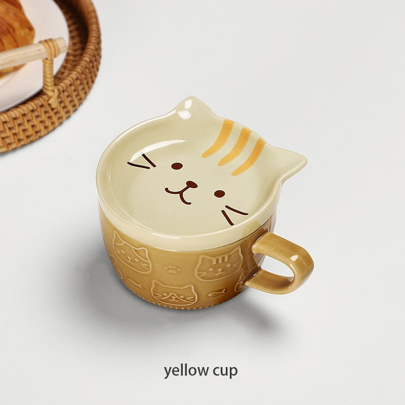 Ceramic Cat Ramen Bowls