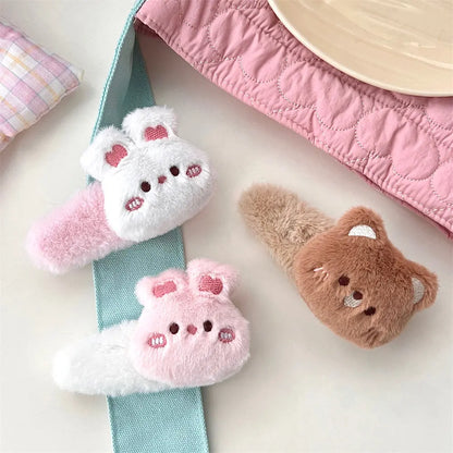 Bunny & Bear Plush Hair Clips