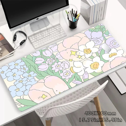 Pastel Flowers Desk Pad