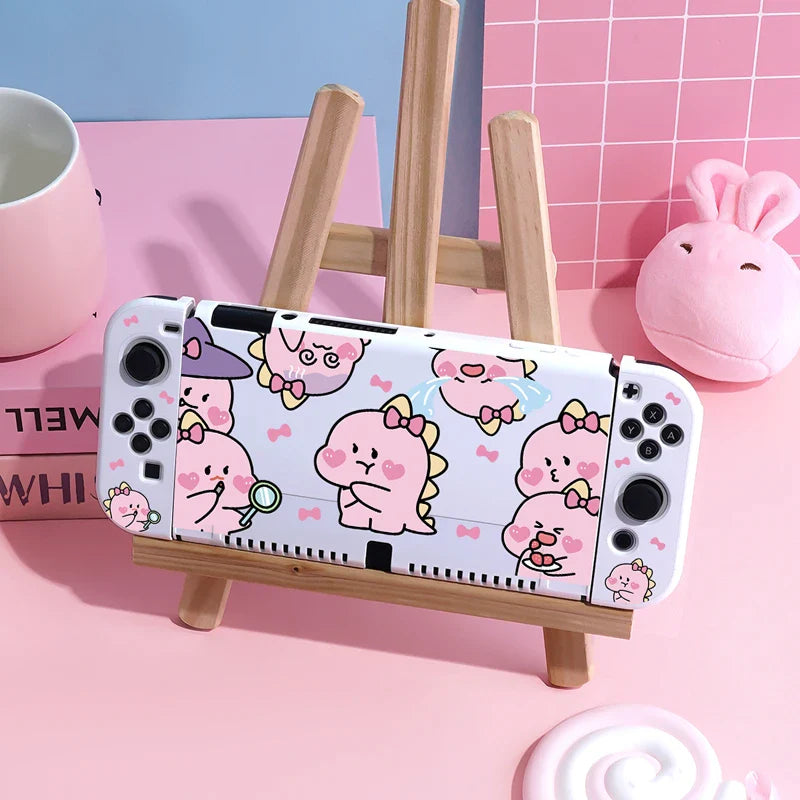 Kawaii Pink Dinosaur Nintendo Switch Cover