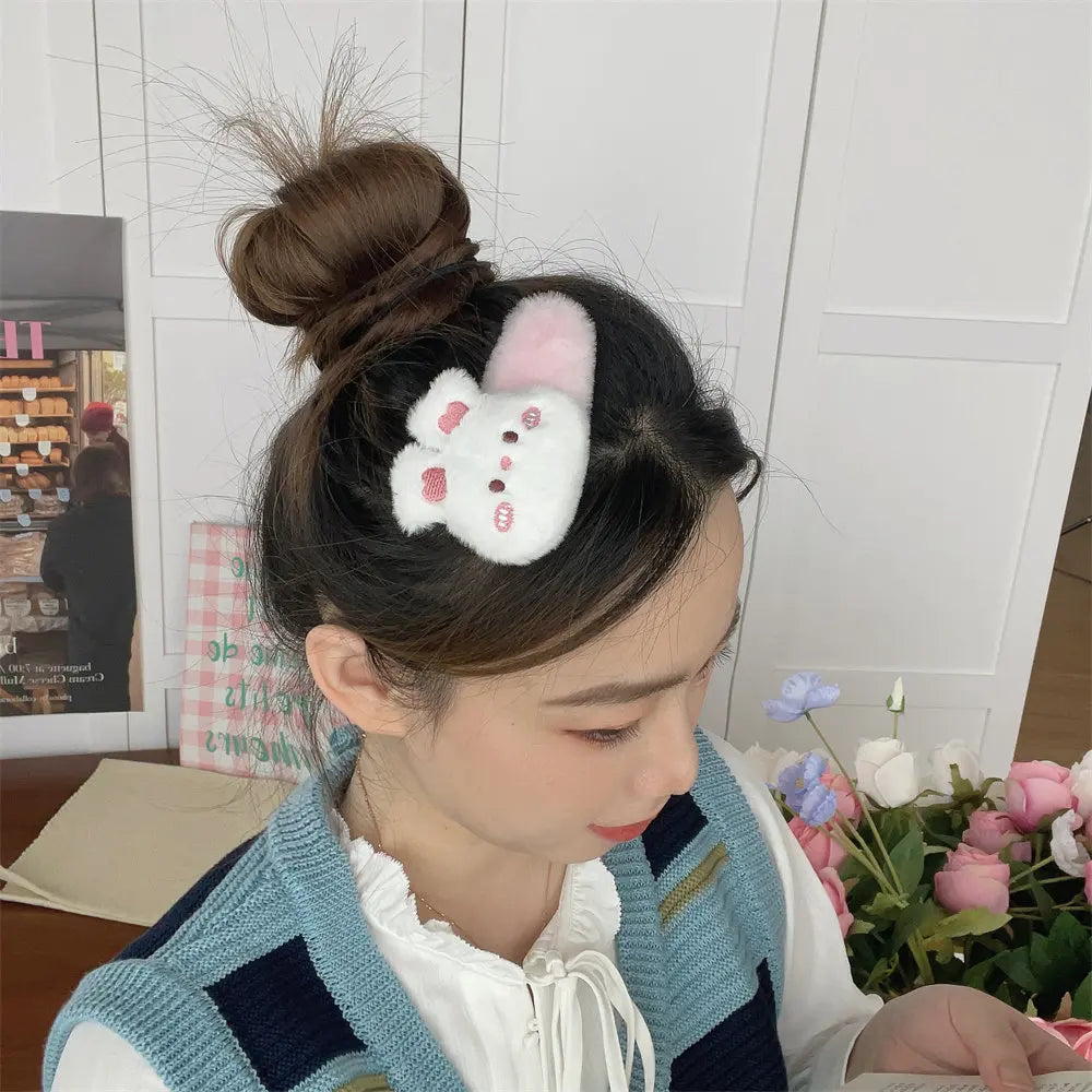 Bunny & Bear Plush Hair Clips