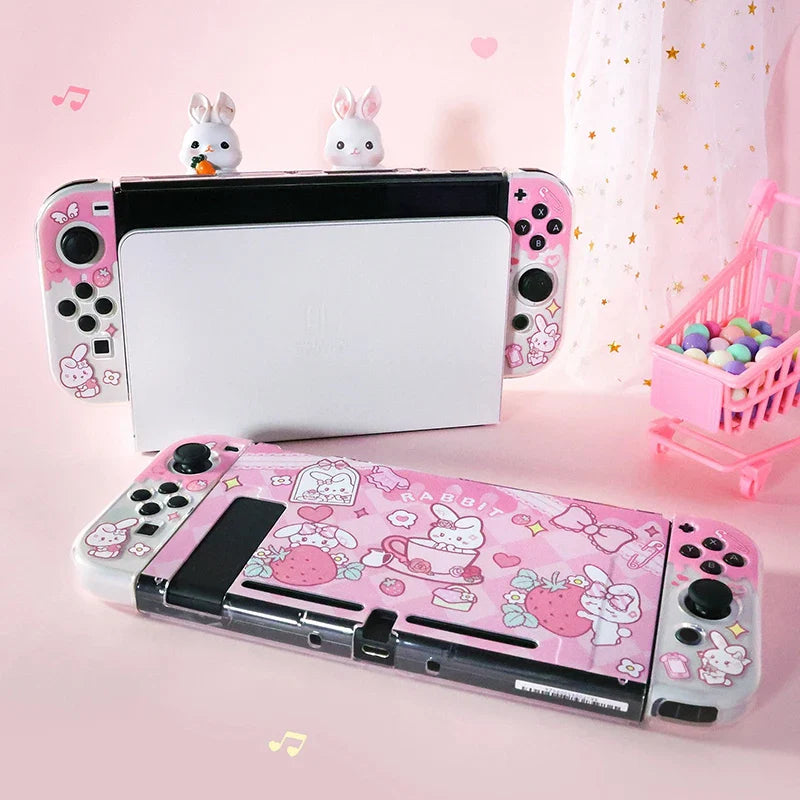 Kawaii Strawberry Tea Bunny Nintendo Switch Case