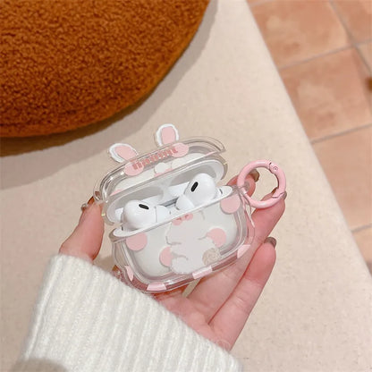 Bunny Ears Transparent AirPods Case