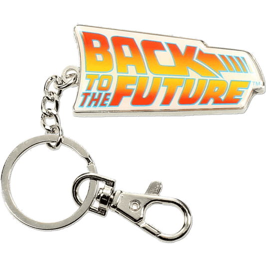 Schlüsselanhänger aus Metall mit „Zurück in die Zukunft“-Filmlogo