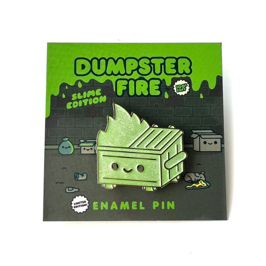 100% Soft: Pins (Dumpster Fire), Slime Pin (Green)