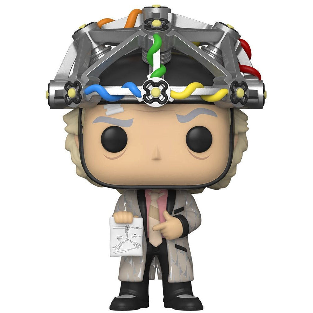 Funko POP! T-Shirts – Zurück in die Zukunft „Glow in the Dark“ Pop Vinyl Doc Brown mit Helm, plus Unisex-T-Shirt