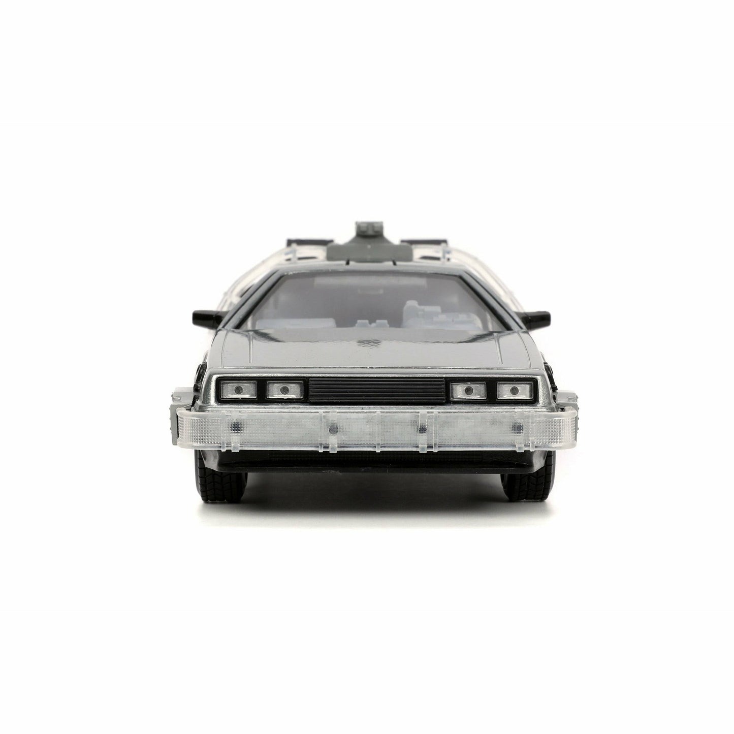 Zurück in die Zukunft, beleuchtete DeLorean-Zeitmaschine „Hollywood Rides“ im Maßstab 1:24 aus Druckguss 