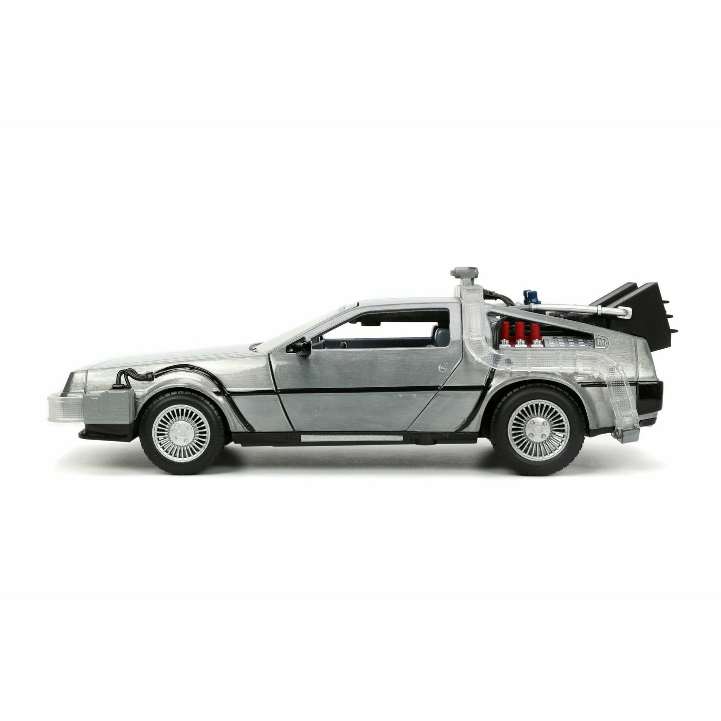 Zurück in die Zukunft, beleuchtete DeLorean-Zeitmaschine „Hollywood Rides“ im Maßstab 1:24 aus Druckguss 