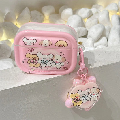 Kawaii Puppies Pink AirPods Case