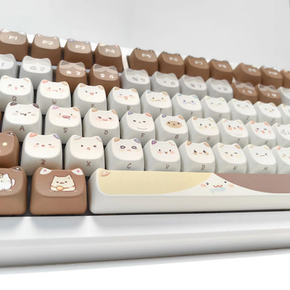 Kawaii Cat Keyboard Keycaps Set