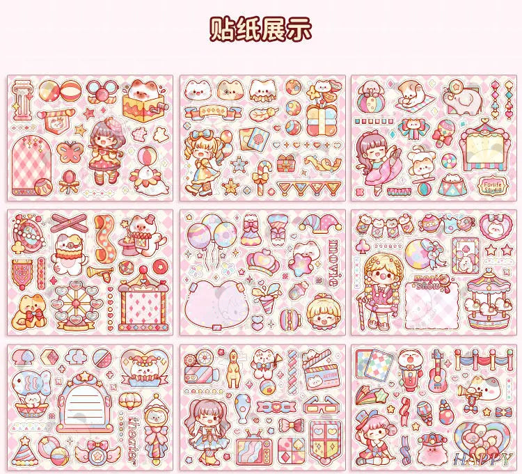 Kawaii Theater Girl Sticker Box