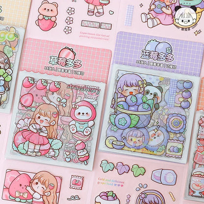 Kawaii Girl & Fruit Scrapbook Stickers