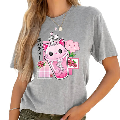 Boba Tea Cat Cup T-Shirt