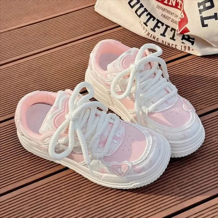 Cute Pink Heart Sneakers