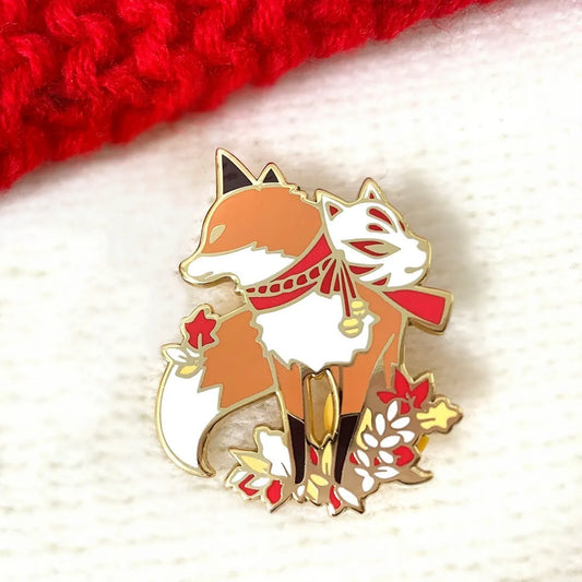 Fuchs &amp; Kitsune Maske Emaille Pin