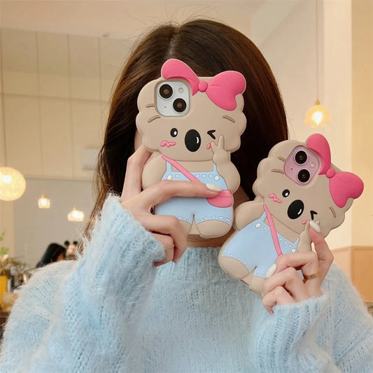 Pink Bow Koala iPhone Case