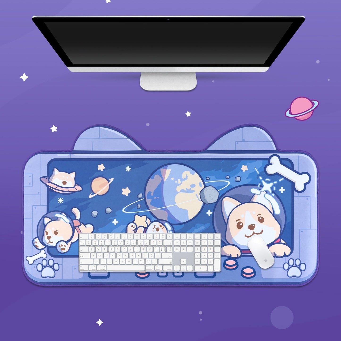 Shiba Inu in Space Desk Pad