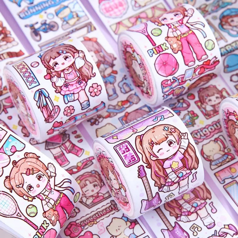 Kawaii-Mädchen-Briefpapieraufkleber