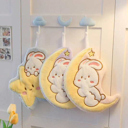 Moon & Star Bunny Hand Towels