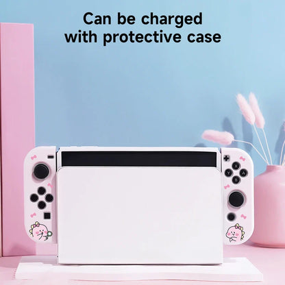 Kawaii Pink Dinosaur Nintendo Switch Cover