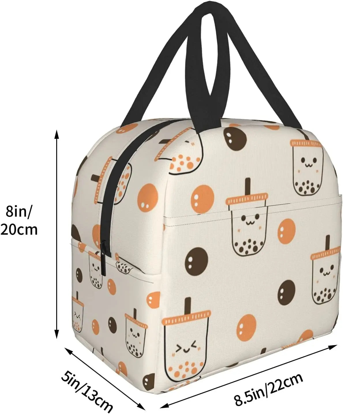 Boba Tea Print Insulated Lunch Bag