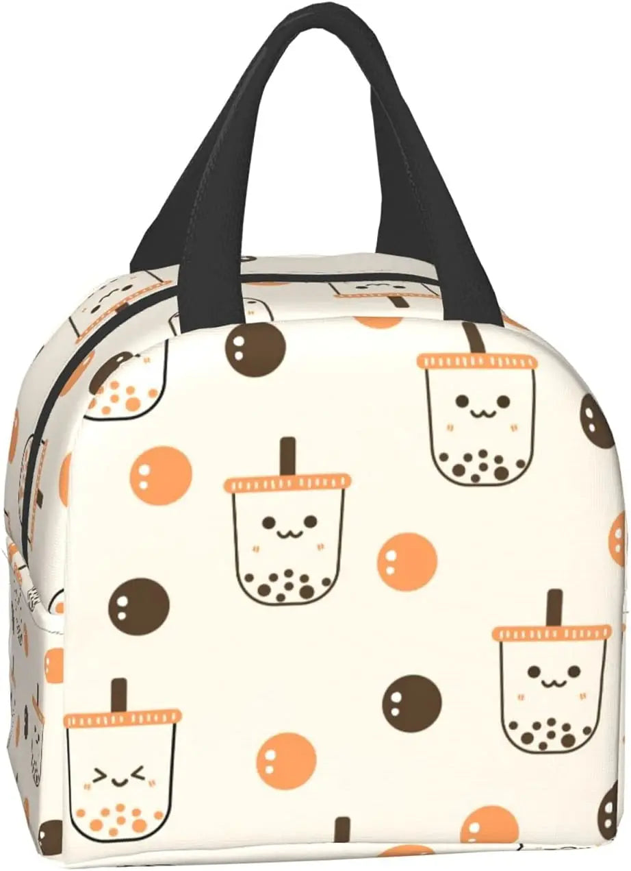 Boba Tea Print Insulated Lunch Bag