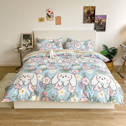 Flower Bunny Duvet Cover