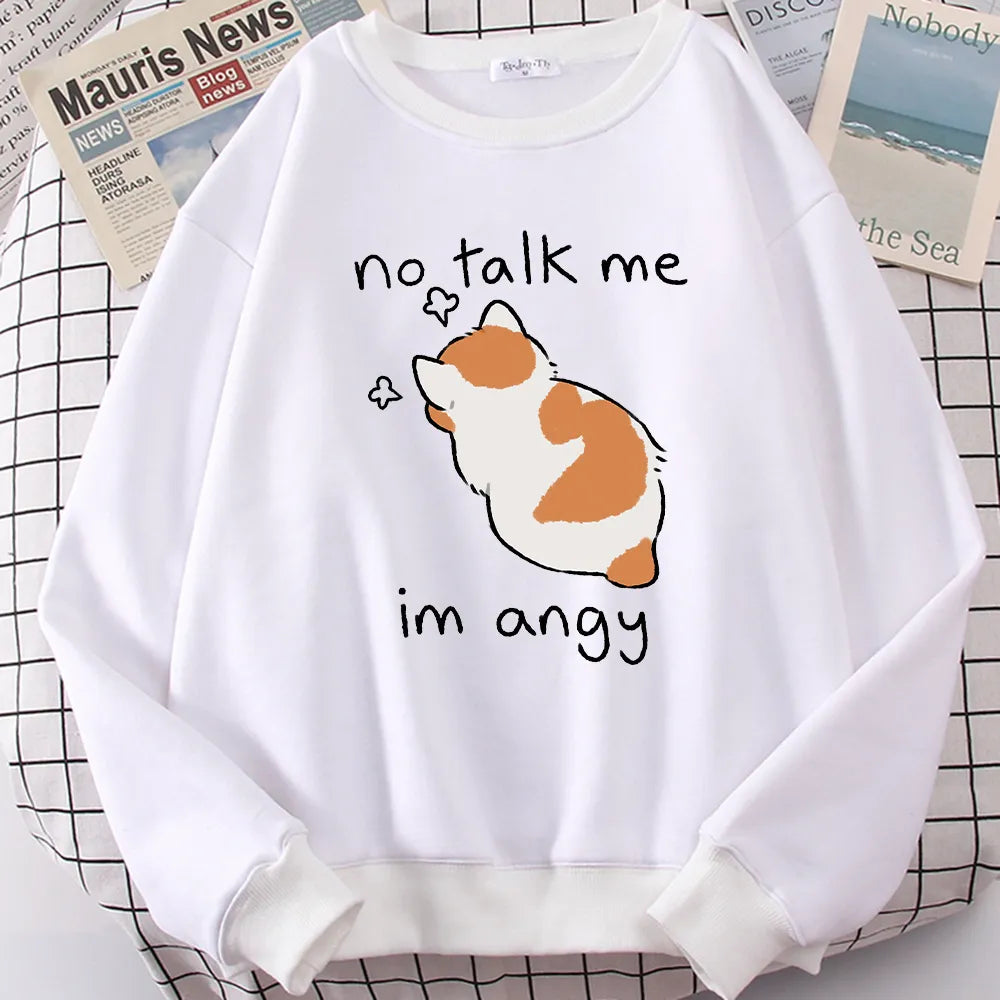 „No Talk Me“ Angry Cat Pullover