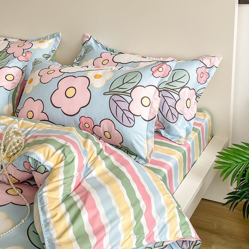 Flower Bunny Duvet Cover