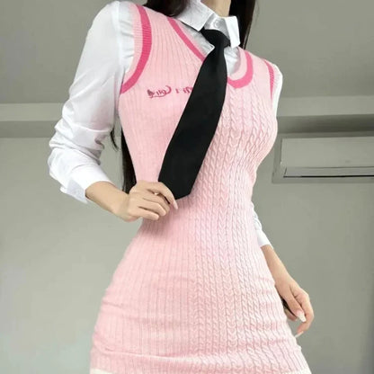 Knit Pink Bodycon Dress