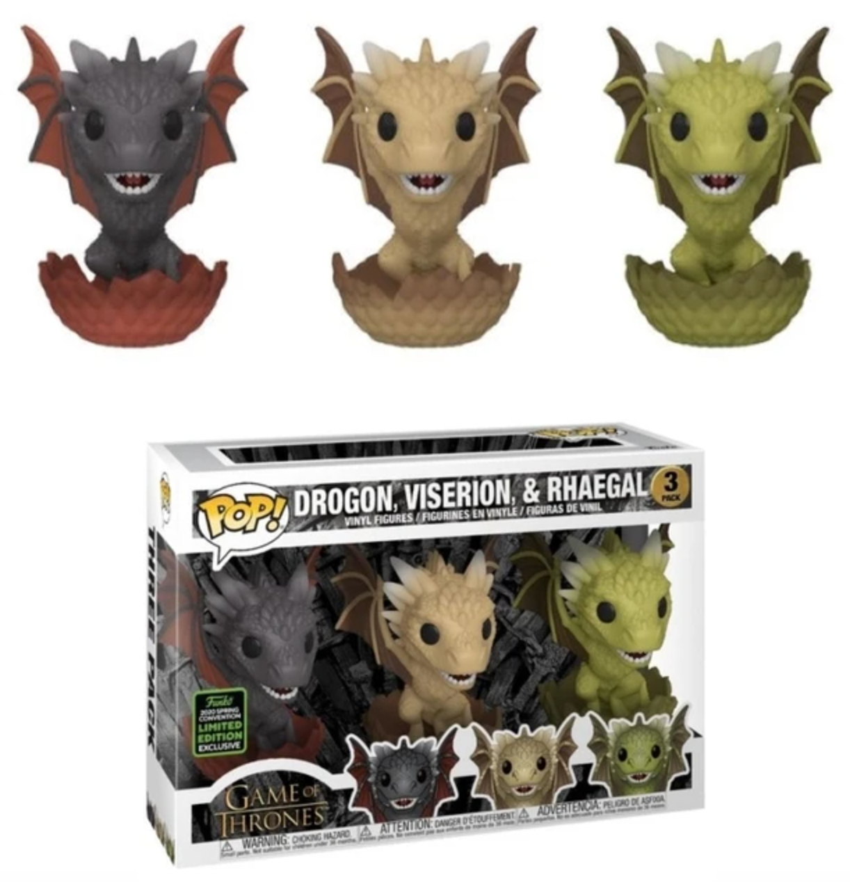 POP! Television: GOT, Drogon / Viserion / Rhaegal (3-PCK) Exclusive