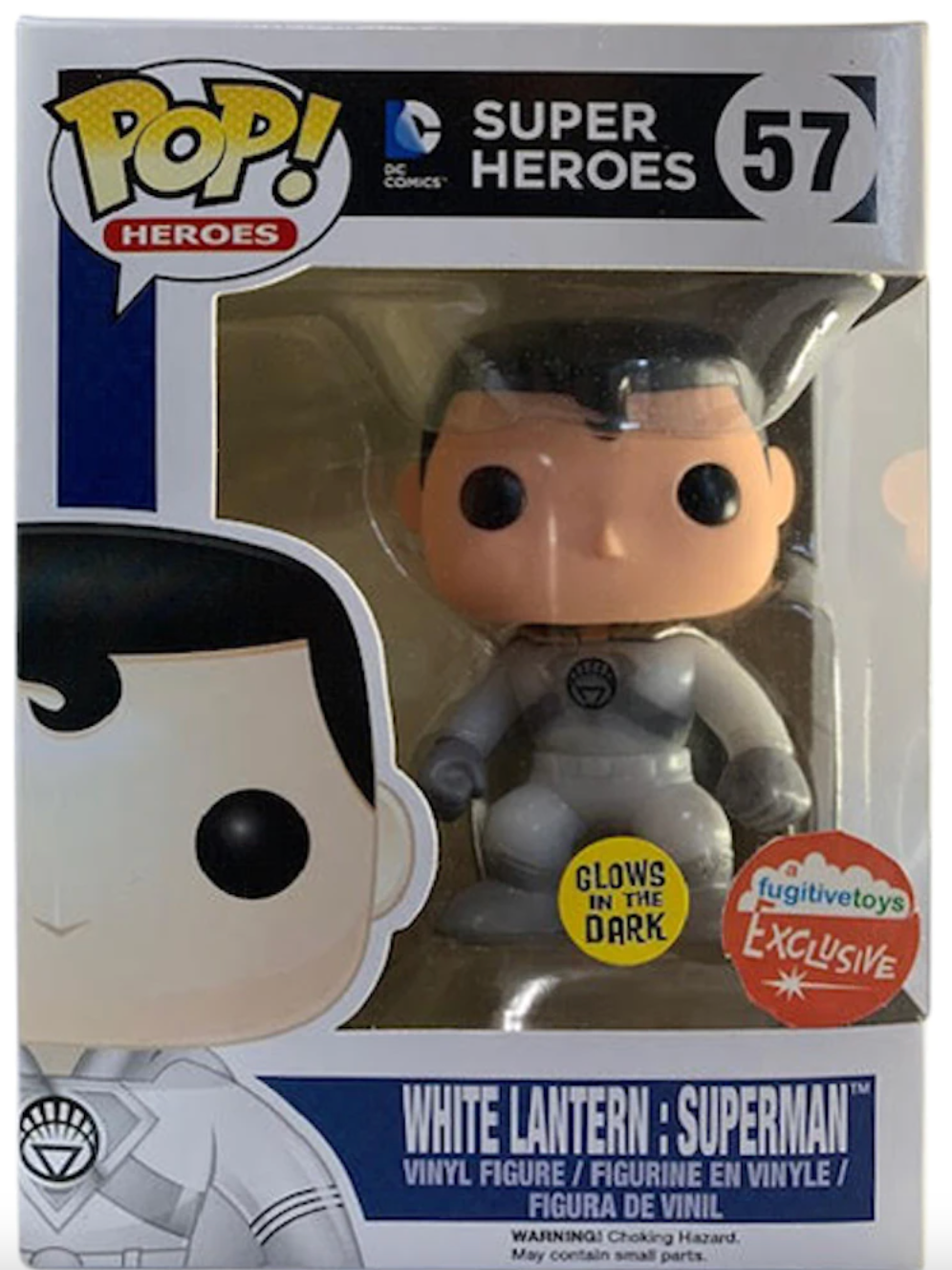 POP! Heroes: 57 DC Super Heroes, White Lantern: Superman (GITD) Exclusive