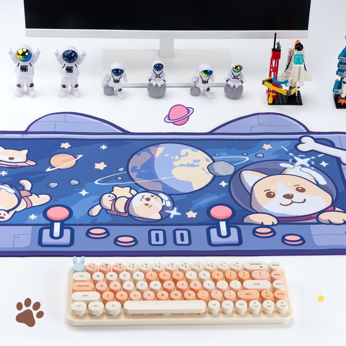 Shiba Inu in Space Desk Pad